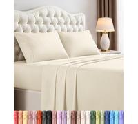 Utopia Bedding Parure de lit 4 pièces pour lit Deux Places en Microfibre Douce et Respirante, Comprend 1 Drap-Housse, 1 Drap Plat et 2 taies d'oreiller (Ivoire)
