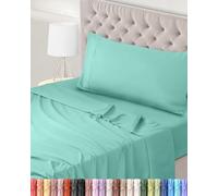 Utopia Bedding Parure de Lit 90x190, Draps de Lit 1 Personne, Ensemble de Draps 3 Pièces, Polyester Microfibre, 1 Drap Housse 90x190, 1 Drap Plat 167x243 et 1 Taie d'oreiller 50x75, Bleu Spa