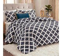 Utopia Bedding Parure de lit avec 2 taies d'oreiller - Couette Alternative au Duvet - Douce et Confortable - Lavable en Machine - Très Grand lit (Gris)