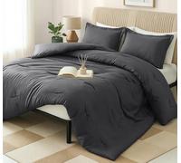 Utopia Bedding Parure de lit avec 2 taies d'oreiller - Couette Alternative au Duvet - Douce et Confortable - Lavable en Machine - Grand lit