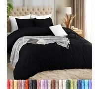 Utopia Bedding Parure de lit légère avec taies d'oreiller 50 x 65 cm et 220 x 220 cm - Microfibre Polyester Douce (Noir)