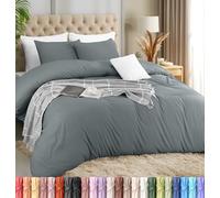 Utopia Bedding Parure de lit légère avec taies d'oreiller de 50 x 65 cm et 200 x 220 cm - Microfibre de Polyester Douce (Gris)