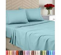 Utopia Bedding Parure de lit Queen Size en Microfibre brossée Douce, Comprend 1 Drap-Housse, 1 Drap Plat, 2 taies d'oreiller, Bonnet Profond (Bleu Spa)