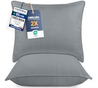 Utopia Bedding Pillow (Lot de 2), 60 x 60 cm, Oreiller de Sommeil, Coussin Respirant et Doux (Gris)