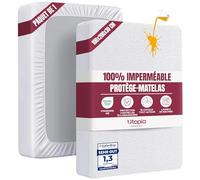 Utopia Bedding Protège Matelas 100 x 200 x 30 cm Imperméable, Certifié Oeko TEX, Alèse Drap Housse, Matelas Couvre, Respirant, Élastique Tout Autour Blanc