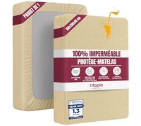 Utopia Bedding Protège Matelas 150 x 200 x 40 cm Imperméable, Certifié Oeko TEX, Alèse Drap Housse, Matelas Couvre, Respirant, Élastique Tout Autour Beige