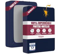 Utopia Bedding Protège Matelas 180 x 200 x 40 cm Imperméable, Certifié Oeko TEX, Alèse Drap Housse, Matelas Couvre, Respirant, Élastique Tout Autour Bleu Marine