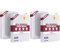 Utopia Bedding Protège Matelas 90 x 190 x 40 cm Imperméable, Certifié Oeko TEX, Alèse Drap Housse, Matelas Couvre, Respirant, Élastique Tout Autour Blanc (Lot de 2)