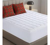 Utopia Bedding Protège-Matelas matelassé de qualité supérieure pour lit Double, Housse de Matelas à Poches Profondes Extensible jusqu'à 40,6 cm, surmatelas Moelleux (137,2 x 190,5 cm, Blanc)