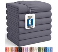 Utopia Bedding Queen Fitted Sheets - Bulk Pack of 6 Bottom Sheets - Soft Brushed Microfiber - Deep Pockets - Shrinkage & Fade Resistant - Easy Care (Grey)