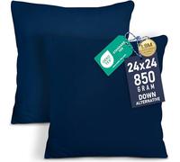 Utopia Bedding Throw Pillows Insert (Pack of 2, Navy) - 24 x 24 inches Bed and Couch Pillows - Indoor Decorative Pillow