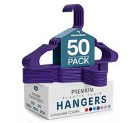Utopia Home Cintres en Plastique Solide (Lot de 50) - Cintres en Feutre - Durable, antidérapant - Conçu pour Les Vestes délicates - Violet