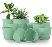 Utopia Home Lot de 10 Pots de Fleurs 18/17/15/13/12 cm Plantpot avec Soucoupe pour la Cuisine, Le Balcon, Les Plantes de Jardin, Les Pots de Fleurs de pépinière pour l'intérieur Menthe.
