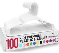 Utopia Home Lot de 100 cintres pour Enfants - Cintres en Plastique pour bébé pour Placard - Cintres pour vêtements et cintres pour bébé pour Placard - pour Un Usage Quotidien Standard (Blanc)