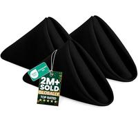 Utopia Home Lot de 12 Serviettes de Table en Tissu idéales pour fête, Mariage et déjeuner/dîner Noir 43,2 x 43,2 cm