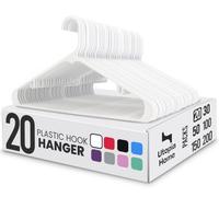 Utopia Home Lot de 20 cintres en Plastique avec Crochets - Durable et Peu encombrant (Blanc)