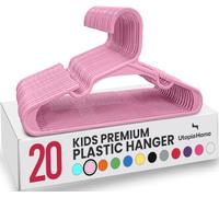 Utopia Home Lot de 20 cintres en Plastique pour vêtements pour Enfants - Parfaits pour Une Utilisation Quotidienne - 29 cm - Rose Clair