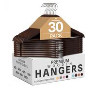 Utopia Home Lot de 30 cintres en Bois de qualité supérieure - Cintres durables et Fins - Cintres pour Costumes avec Crochet Rotatif à 360 degrés - Cintres en Bois avec rainures d'épaule (Couleur
