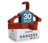 Utopia Home Lot de 30 cintres en Plastique Rouges Peu encombrants, durables et Solides, organisateurs de placards Parfaits avec rainures au Niveau des épaules