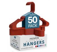 Utopia Home Lot de 50 cintres en Plastique Peu encombrants et durables avec rainures au Niveau des épaules (Rouge)