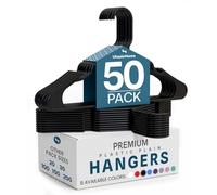 Utopia Home Lot de 50 cintres en Plastique Peu encombrants et durables avec rainures au Niveau des épaules (Noir)