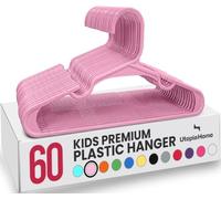 Utopia Home Lot de 60 cintres de Placard en Plastique pour vêtements d’Enfants et de bébés, Usage Quotidien Standard, 29 cm (Rose Layette)