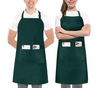 Utopia Kitchen 2 Pack Tablier de cuisine pour hommes et femmes - Tablier de barbecue avec 2 poches et des bretelles réglables, idéal pour le barbecue, le restaurant, le café et le jardinage, Vert