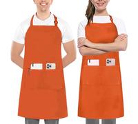 Utopia Kitchen Lot de 2 tabliers orange avec attaches extra longues