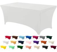 Utopia Kitchen Nappe de Table Extensible [8 Pieds, 244 cm] Couverture de Table en Polyester et Spandex - Lavable en Machine et Infroissable (Lot de 1, Blanc)
