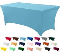 Utopia Kitchen Nappe en élasthanne 1 Paquet [6 FT, Brume Bleue] Nappe Extensible rectangulaire Lavable et Infroissable pour événements, Mariages, banquets et fêtes [183Lx76Lx76H] cm