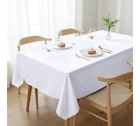 Utopia Kitchen Nappe Rectangulaire - 132 x 218 cm (Lot de 2, Blanc) Lavable en Machine Housse de Table, Idéal pour Les Fêtes, Les événements, Les Mariages et Les Restaurants (52 x 86 Pouces)