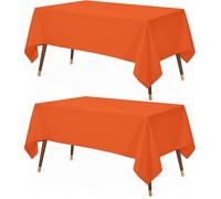 Utopia Kitchen Nappe Rectangulaire - 152 x 213 cm (Lot de 2, Orange) Lavable en Machine Housse de Table pour Les Fêtes, Les événements, Les Mariages et Les Restaurants (60 x 84 Pouces)