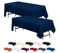 Utopia Kitchen Nappe Rectangulaire - 152x213 cm (Lot de 2, Bleu Marine) Lavable en Machine Housse de Table, Idéal pour Les Fêtes, Les événements, Les Mariages et Les Restaurants
