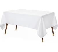Utopia Kitchen Nappe Rectangulaire - 152x259 cm (Lot de 2, Blanc) Lavable en Machine Housse de Table, Idéal pour Les Fêtes, Les événements, Les Mariages et Les Restaurants