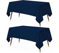Utopia Kitchen Nappe Rectangulaire - 152x259 cm (Lot de 2, Bleu Marine) Lavable en Machine Housse de Table, Idéal pour Les Fêtes, Les événements, Les Mariages et Les Restaurants