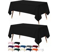Utopia Kitchen Nappe Rectangulaire - 152x259 cm (Lot de 2, Noir) Lavable en Machine Housse de Table, Idéal pour Les Fêtes, Les événements, Les Mariages et Les Restaurants