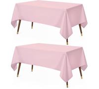 Utopia Kitchen Nappe Rectangulaire - 152x259 cm (Lot de 2, Rose) Lavable en Machine Housse de Table, Idéal pour Les Fêtes, Les événements, Les Mariages et Les Restaurants