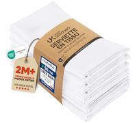 Utopia Kitchen Serviettes de Table en Tissu [12 Pack, Blanc] 46x46 cm en Coton Mélangé Lavable et Réutilisable pour l'hôtel, Le Déjeuner, Le Restaurant, Les Mariages, Les Evénements et Les Fêtes