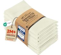 Utopia Kitchen Serviettes de Table en Tissu [12 Pack, Ivorie] 46x46 cm en Coton Mélangé Lavable et Réutilisable pour l'hôtel, Le Déjeuner, Le Restaurant, Les Mariages, Les Evénements et Les Fêtes