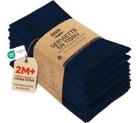 Utopia Kitchen Serviettes de Table en Tissu [12 Pack, Marine] 46x46 cm en Coton Mélangé Lavable et Réutilisable pour l'hôtel, Le Déjeuner, Le Restaurant, Les Mariages, Les Evénements et Les Fêtes