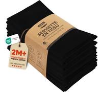 Utopia Kitchen Serviettes de Table en Tissu [12 Pack, Noir] 46x46 cm en Coton Mélangé Lavable et Réutilisable pour l'hôtel, Le Déjeuner, Le Restaurant, Les Mariages, Les Evénements et Les Fêtes