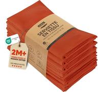 Utopia Kitchen Serviettes de Table en Tissu [12 Pack, Orange] 46x46 cm en Coton Mélangé Lavable et Réutilisable pour l'hôtel, Le Déjeuner, Le Restaurant, Les Mariages, Les Evénements et Les Fêtes