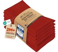 Utopia Kitchen Serviettes de Table en Tissu [12 Pack, Rouge] 46x46 cm en Coton Mélangé Lavable et Réutilisable pour l'hôtel, Le Déjeuner, Le Restaurant, Les Mariages, Les Evénements et Les Fêtes