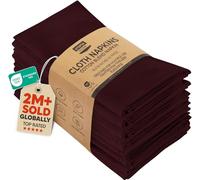 Utopia Kitchen Serviettes de Table en Tissu [Lot de 12, Bordeaux] 46x46 cm en Coton Mélangé Lavable et Réutilisable pour l'hôtel, Le Déjeuner, Le Restaurant, Les Mariages, Les Evénements et Les Fêtes