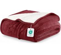 Utopia Literie Couverture Sherpa [Rouge, 259x228 cm] - 480GSM Couverture réversible en Polaire épaisse et Chaude pour lit, canapé, Camping et Voyage