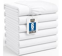 Utopia Parure de lit 6 Drap-Housse, Anti-Rides, Fade et résistant aux Taches, hypoallergénique, Lot de 6 draps Housse, Microfibre, Blanc, Entier