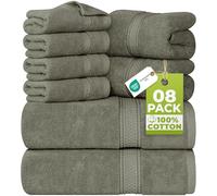 Utopia Towels Ensemble de Serviettes 8 pièces; 2 Serviettes de Bain, 2 essuie-Mains et 4 débarbouillettes - Coton - Qualité d'hôtel, Super Doux et très Absorbant (Olive poussiéreux)