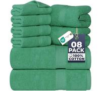 Utopia Towels Ensemble de Serviettes 8 pièces; 2 Serviettes de Bain, 2 essuie-Mains et 4 débarbouillettes - Coton - Qualité d'hôtel, Super Doux et très Absorbant (Vert Chasseur)
