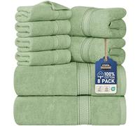 Utopia Towels Ensemble de Serviettes 8 pièces; 2 Serviettes de Bain, 2 essuie-Mains et 4 débarbouillettes - Coton - Qualité d'hôtel, Super Doux et très Absorbant (Vert Sauge)