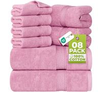 Utopia Towels - Ensemble de Serviettes de Bain 8 pièces; 2 Serviettes de Bain, 2 essuie-Mains et 4 débarbouillettes - Coton - Qualité d'hôtel, Super Doux et très Absorbant (Rose)